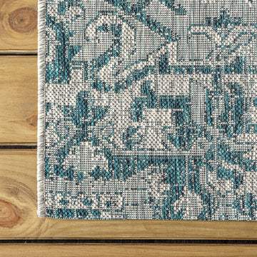Estrella Bohemian Medallion Textured Weave Indoor/outdoor Octagon Rug